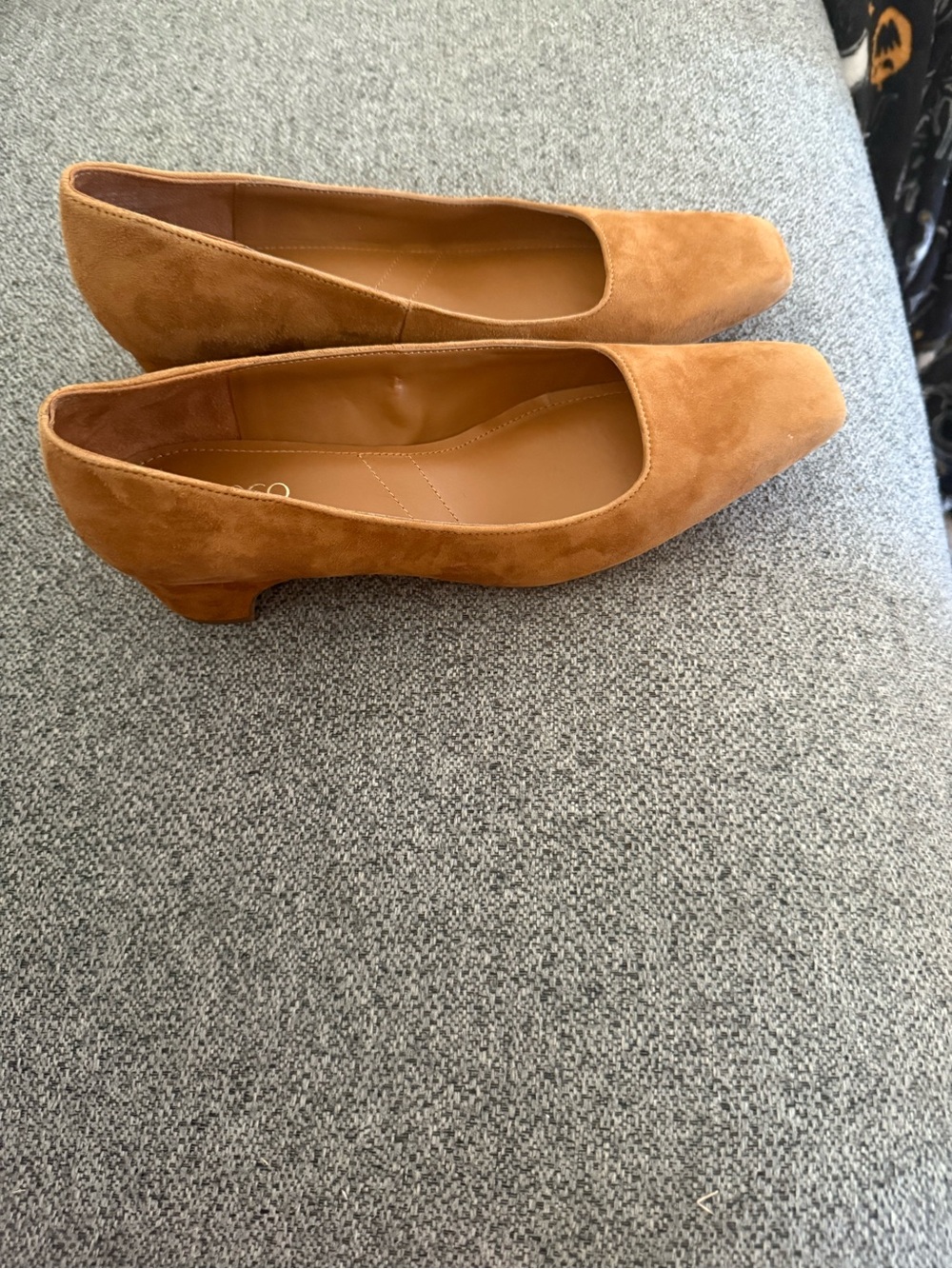 Franco Sarto Cognac Suede Square-Toe Flat - Picture 2 of 4